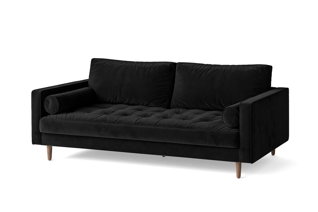 Gela 2 Seater Sofa Black Velvet