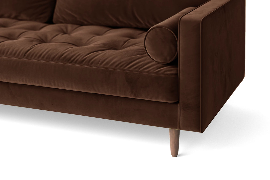 Gela 3 Seater Sofa Coffee Brown Velvet