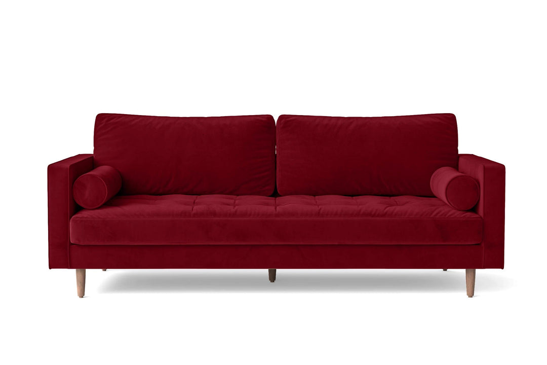 Gela 3 Seater Sofa Red Velvet