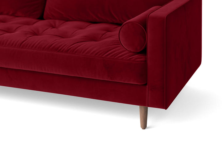 Gela 3 Seater Sofa Red Velvet