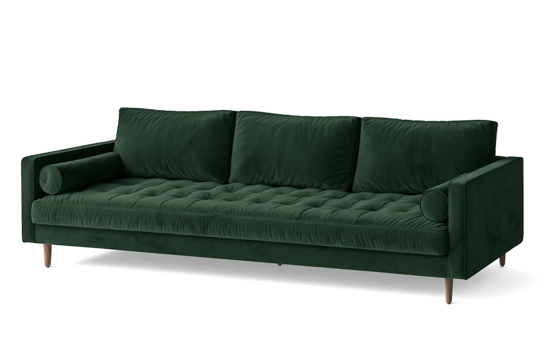Gela 4 Seater Sofa Green Velvet