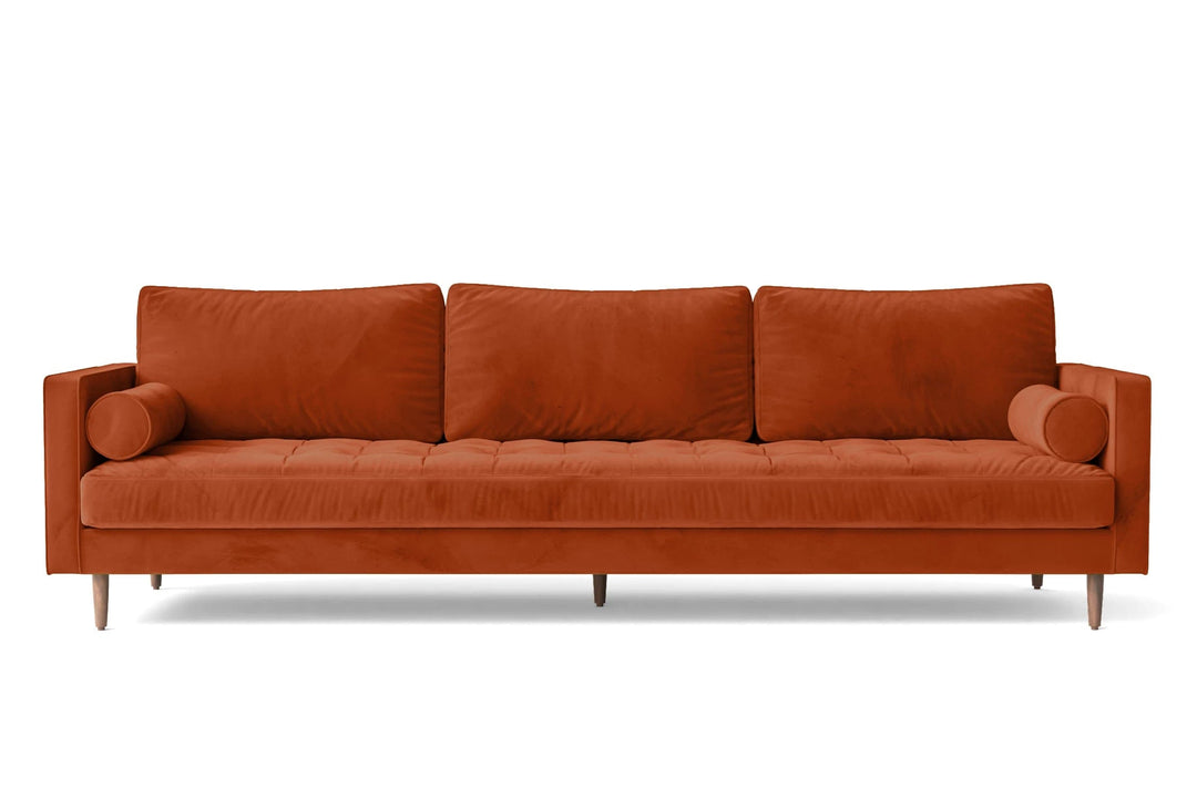 Scott Burnt Orange Velvet 2.5 Seater Sofa