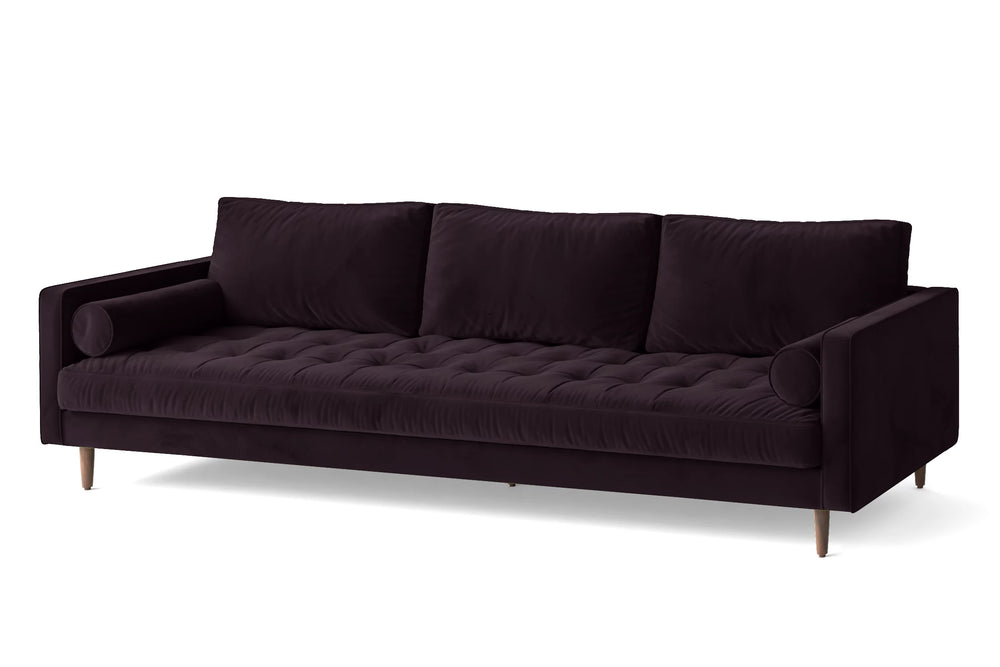 Gela 4 Seater Sofa Purple Velvet