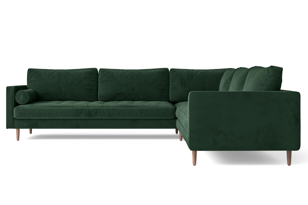 Gela 5 Seater Corner Sofa Green Velvet