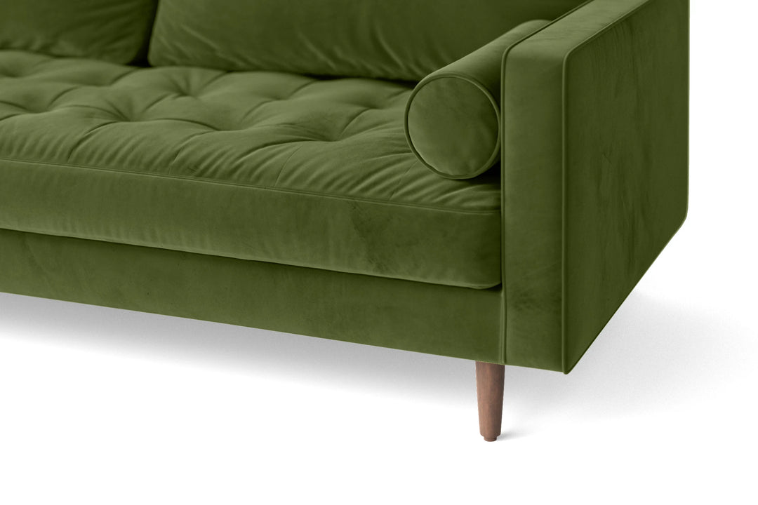 Gela 5 Seater Corner Sofa Lime Velvet