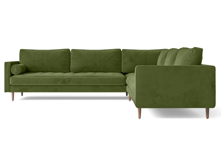 Gela 5 Seater Corner Sofa Lime Velvet
