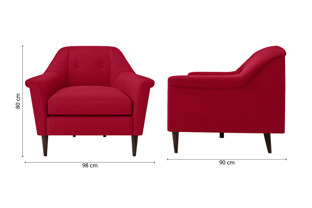 Giovanni Armchair Red Linen Fabric