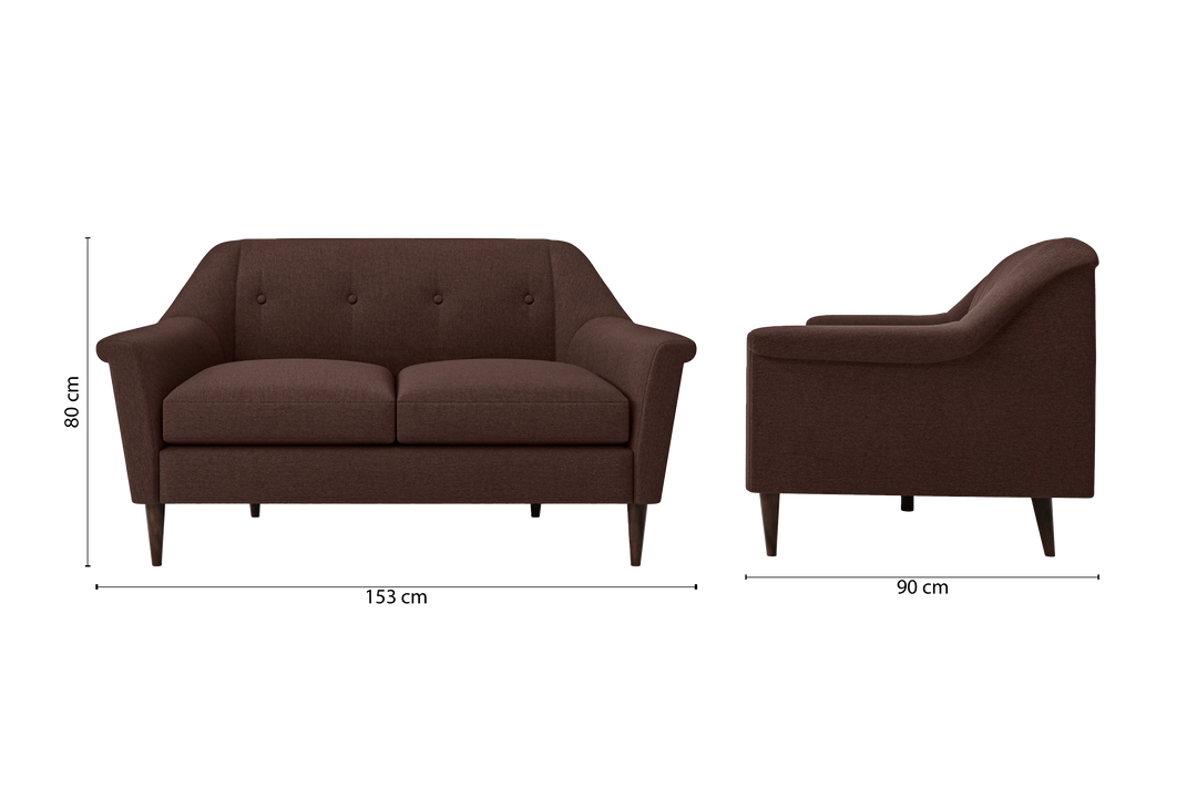 Giovanni 2 Seater Sofa Coffee Brown Linen Fabric