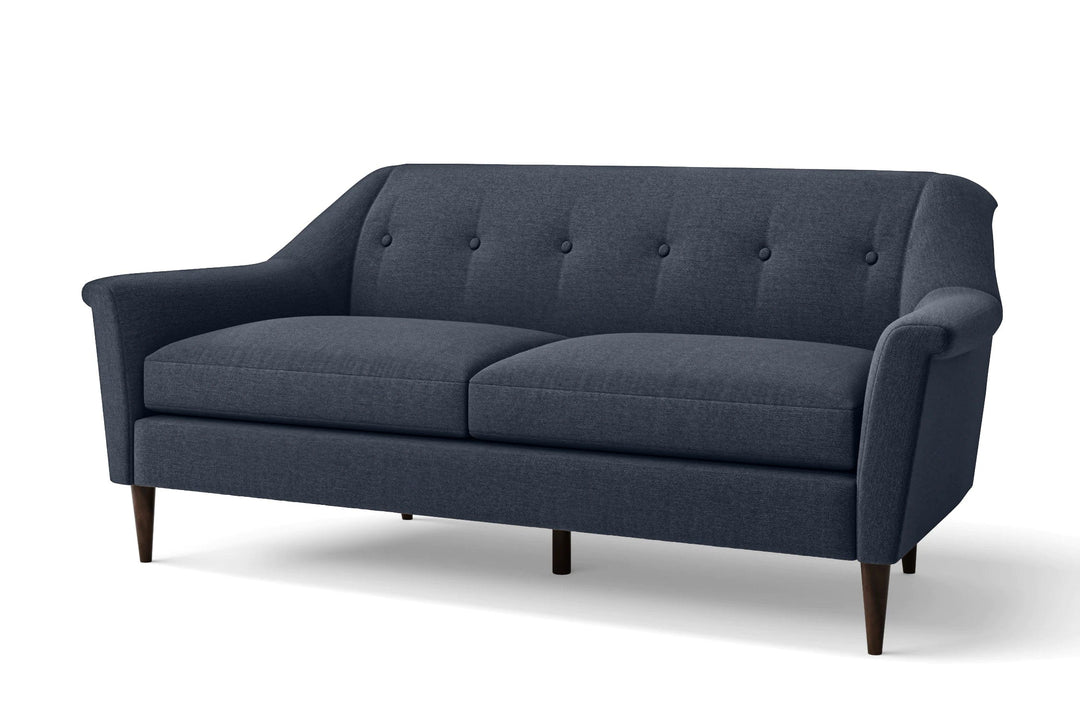 Giovanni 3 Seater Sofa Dark Blue Linen Fabric