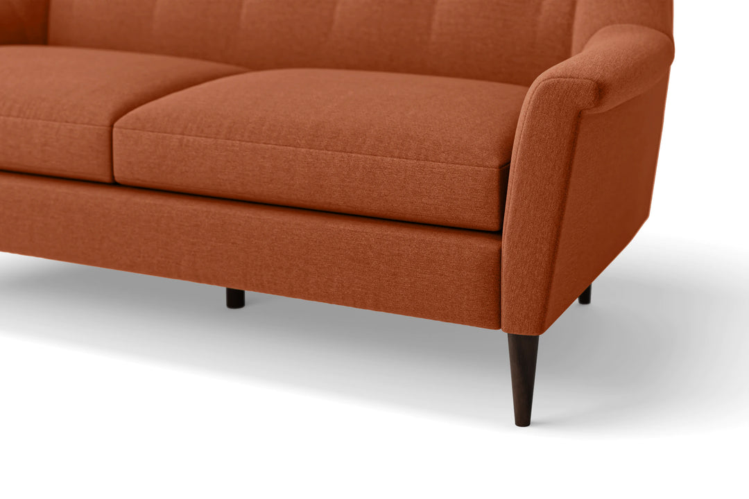 Giovanni 3 Seater Sofa Orange Linen Fabric