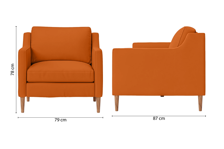 Greco Armchair Orange Leather