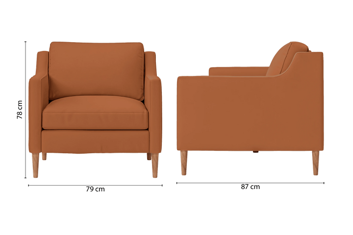 Greco Armchair Tan Brown Leather