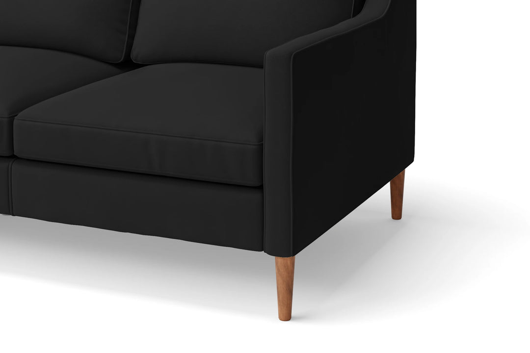 Greco 2 Seater Sofa Black Leather