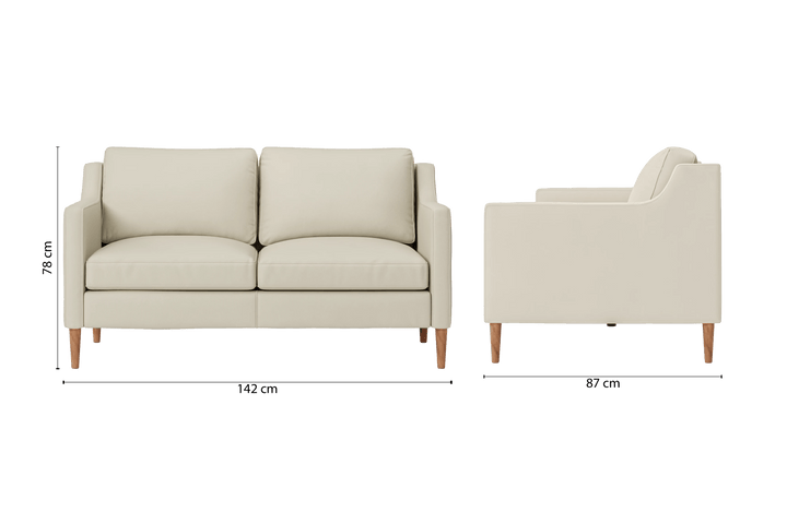 Greco 2 Seater Sofa Cream Leather