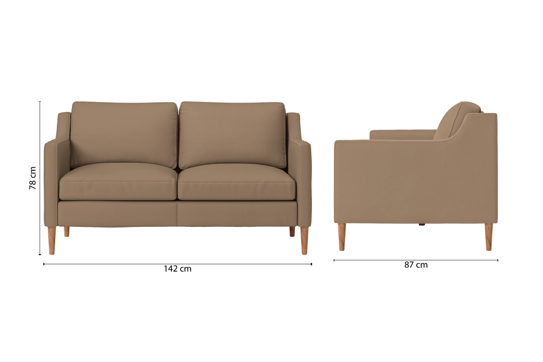 Greco 2 Seater Sofa Stone Leather