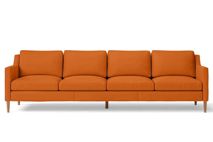 Greco 4 Seater Sofa Orange Leather