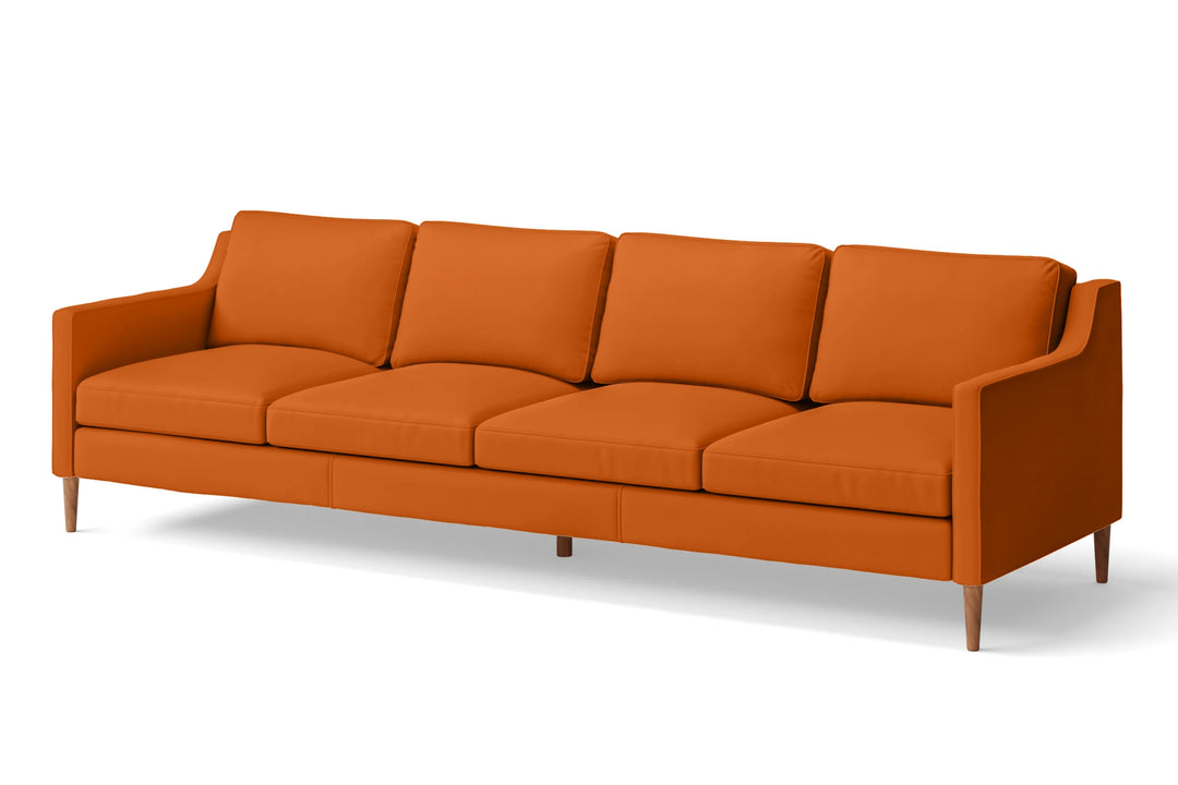 Greco 4 Seater Sofa Orange Leather