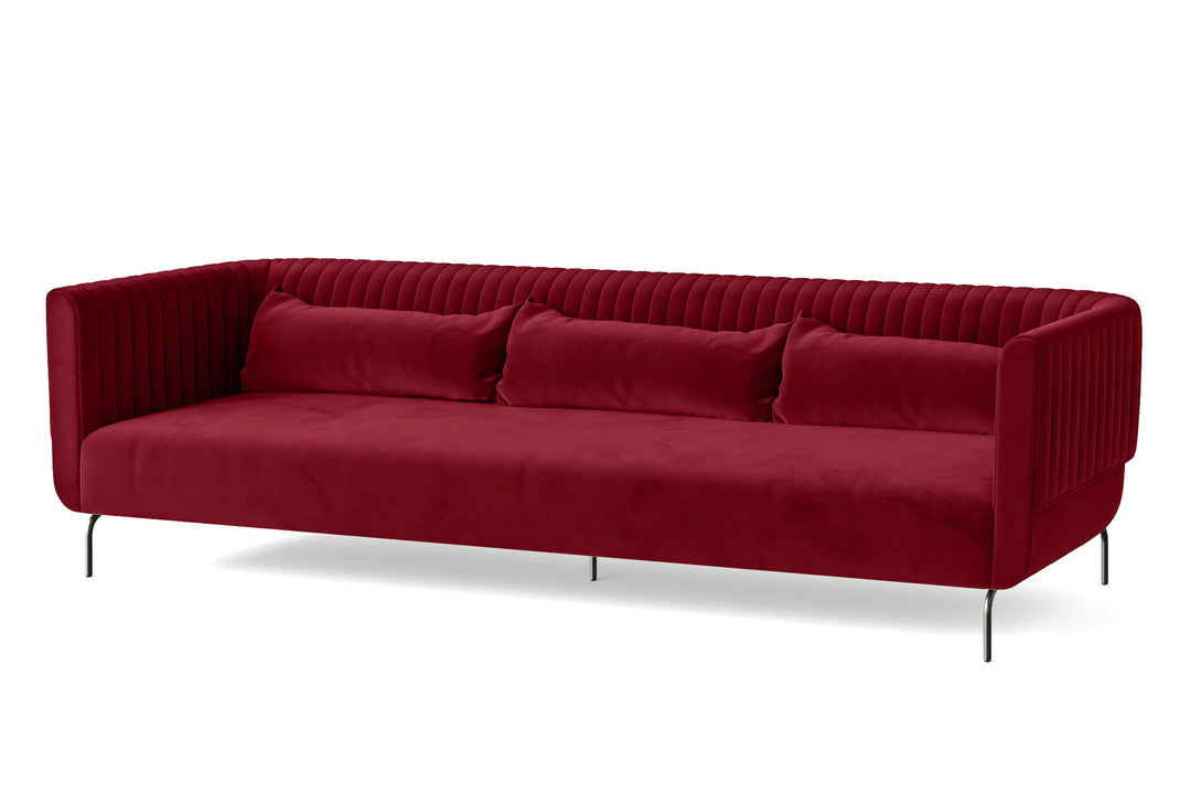 Jackson 4 Seater Sofa Red Velvet