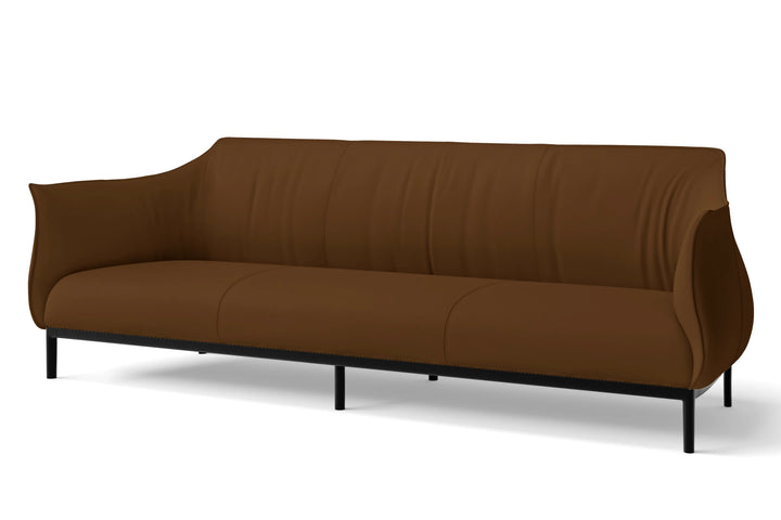 Lamezia 4 Seater Sofa Walnut Brown Leather