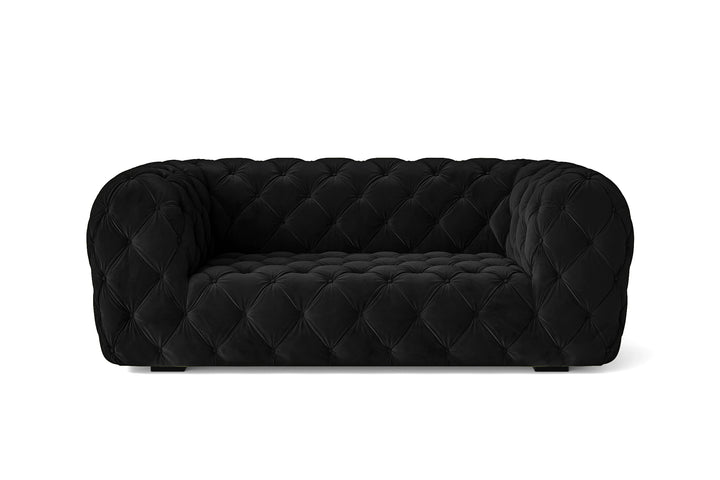 Lecce 2 Seater Sofa Black Velvet