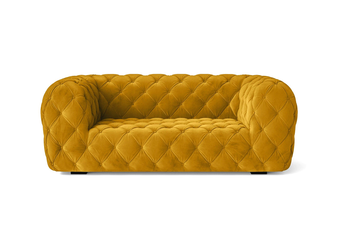 Lecce 2 Seater Sofa Yellow Velvet