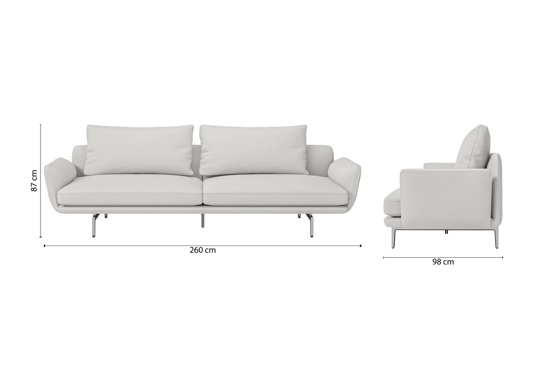 Legnano 4 Seater Sofa White Leather