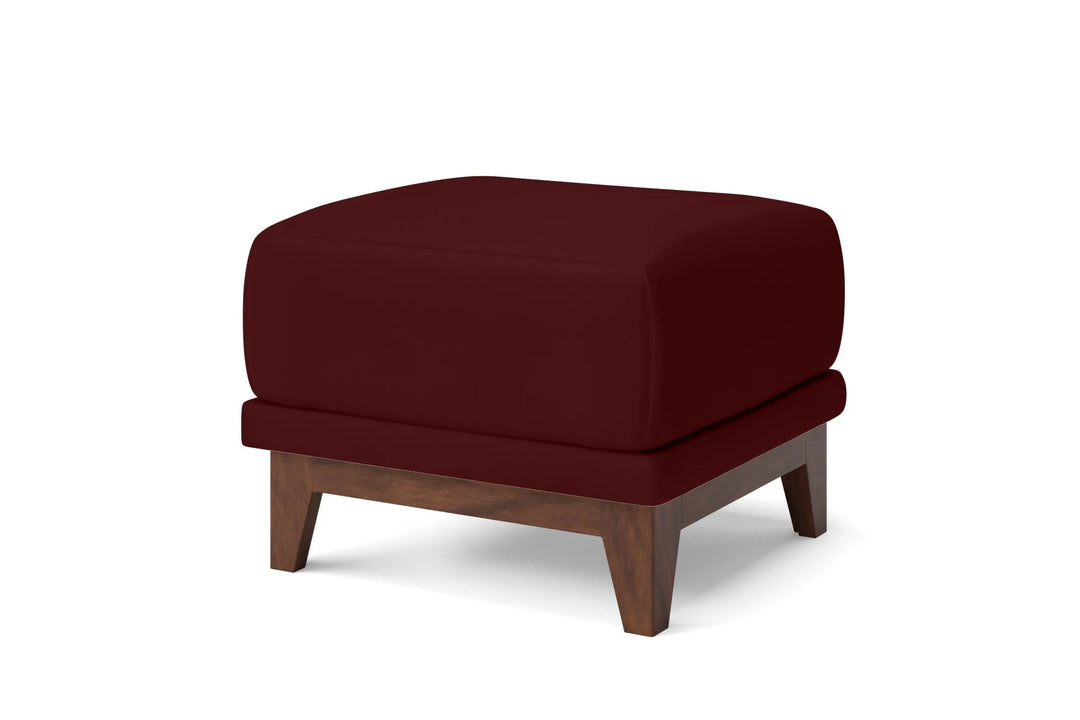 Lucca Ottoman Red Leather