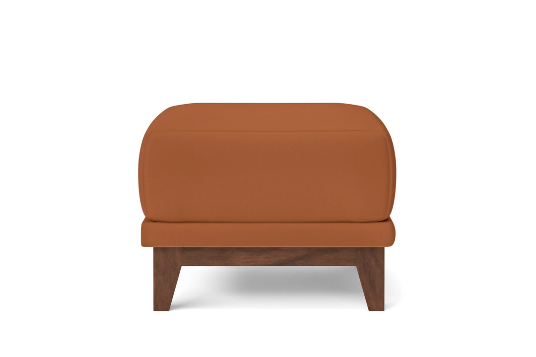 Lucca Ottoman Tan Brown Leather