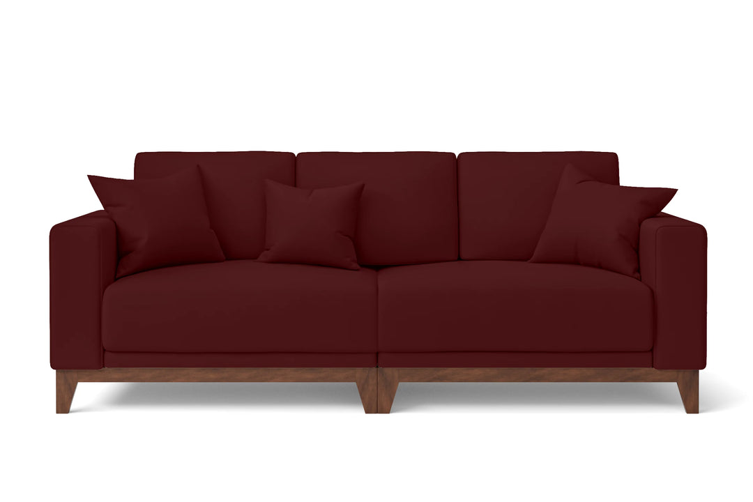 Lucca 3 Seater Sofa Red Leather