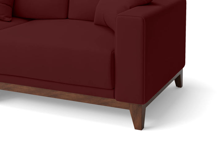 Lucca 3 Seater Sofa Red Leather