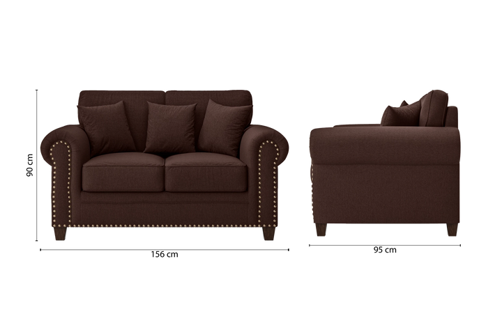 Marano 2 Seater Sofa Coffee Brown Linen Fabric