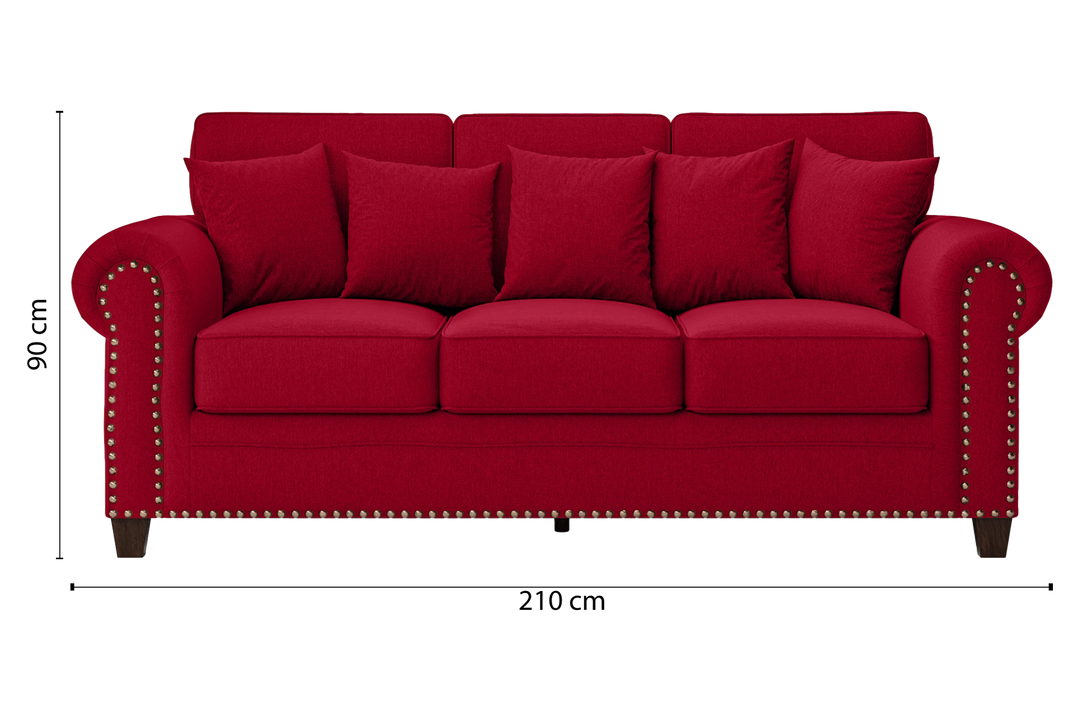 Marano-Sofa-3-Seats-Linen-Red_Dimensions_01