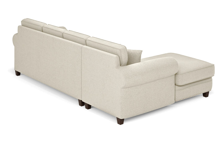 Marano 4 Seater Left Hand Facing Chaise Lounge Corner Sofa Cream Linen Fabric