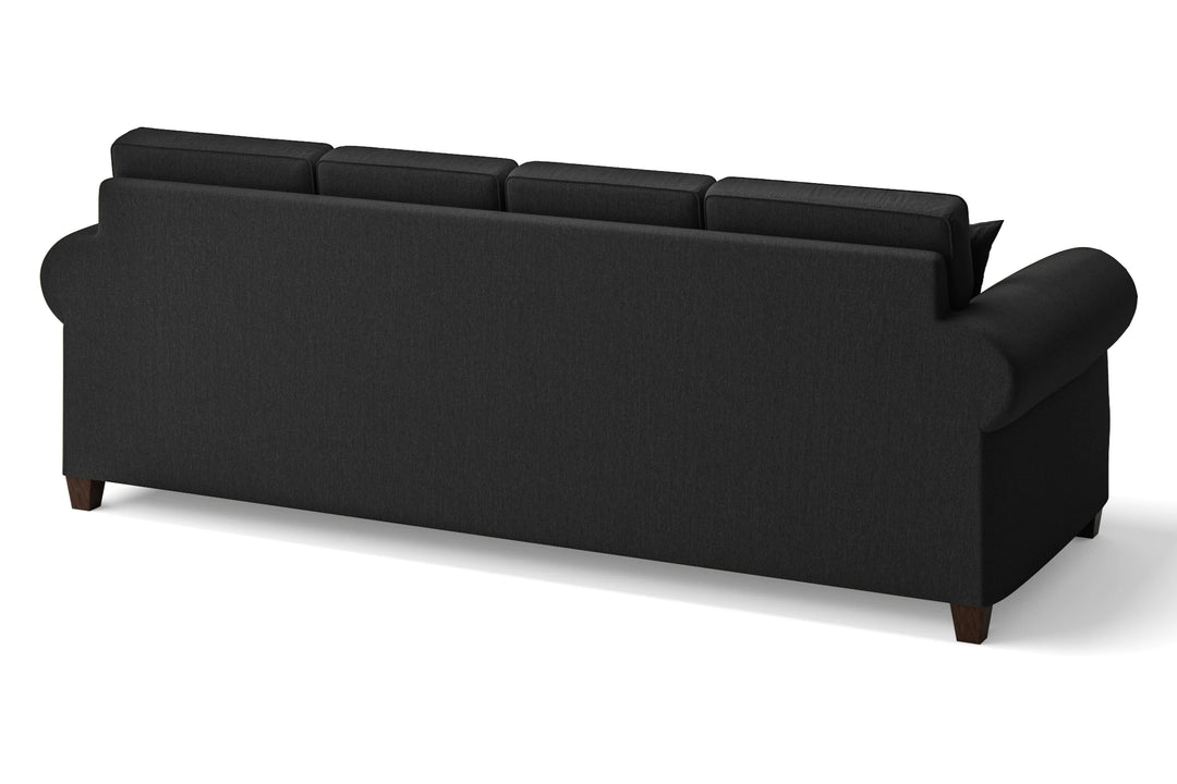 Marano 4 Seater Sofa Black Linen Fabric