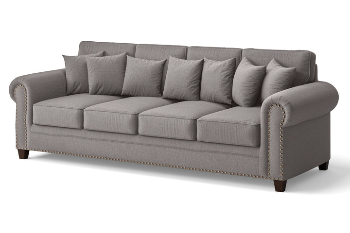 Marano 4 Seater Sofa Grey Linen Fabric