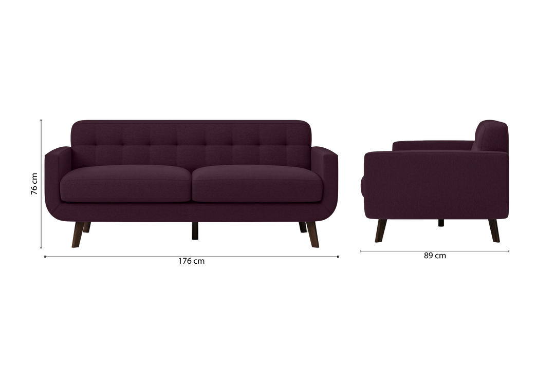 Marsela 2 Seater Sofa Purple Linen Fabric