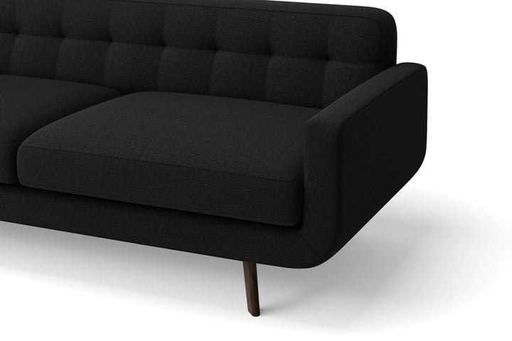Marsela 3 Seater Sofa Black Linen Fabric