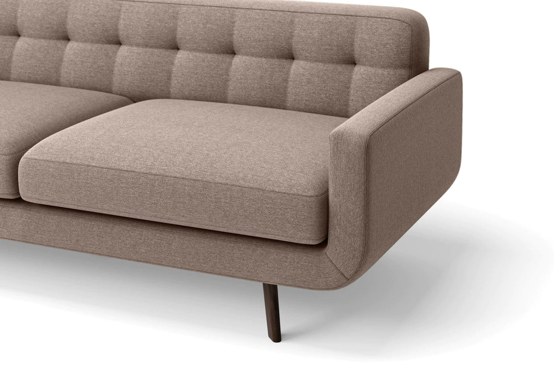 LIVELUSSO Sofa Marsela 3 Seater Sofa Caramel Linen Fabric