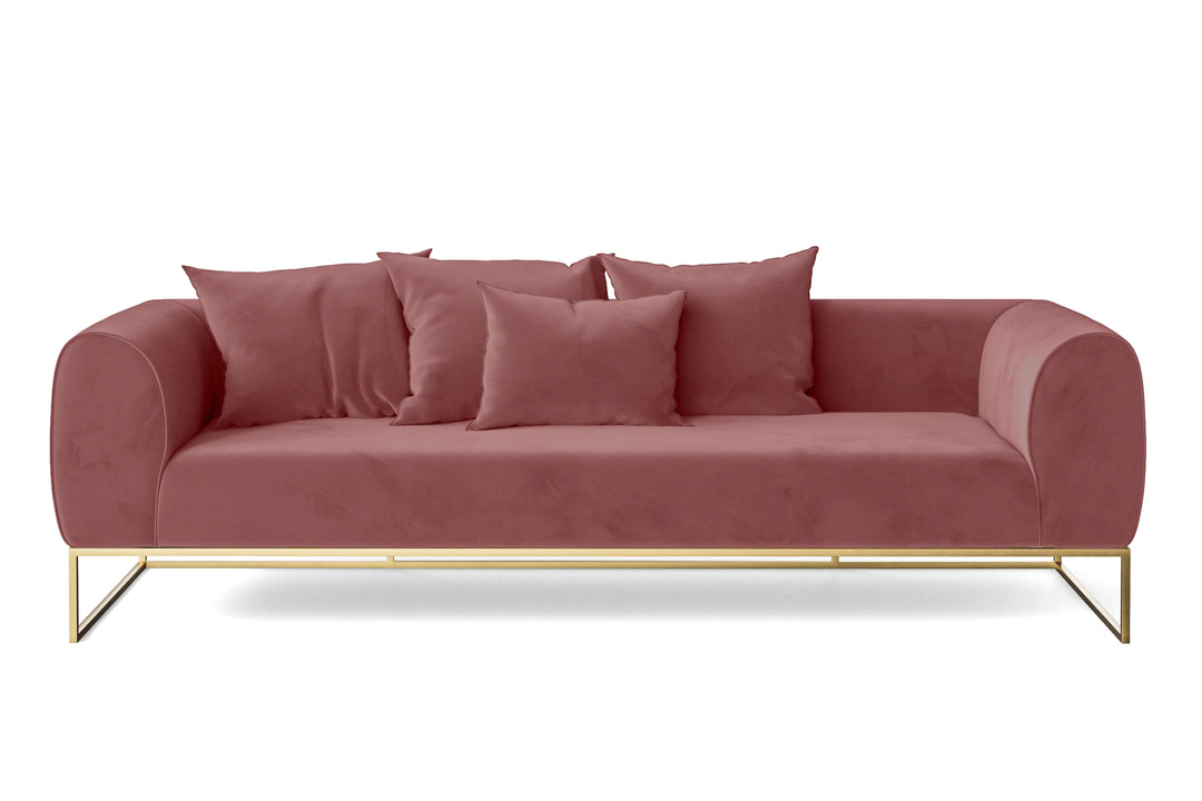 Mazara 4 Seater Sofa Pink Velvet