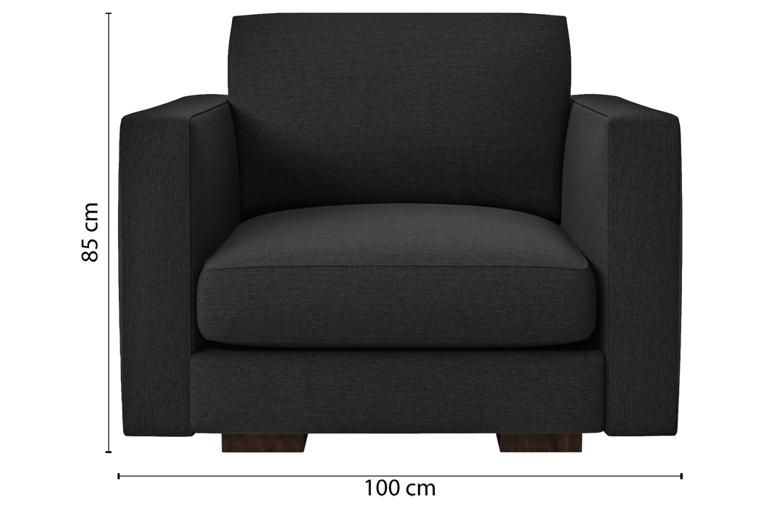 Messina-Armchair-1-Seat-Linen-Black_Dimensions_01