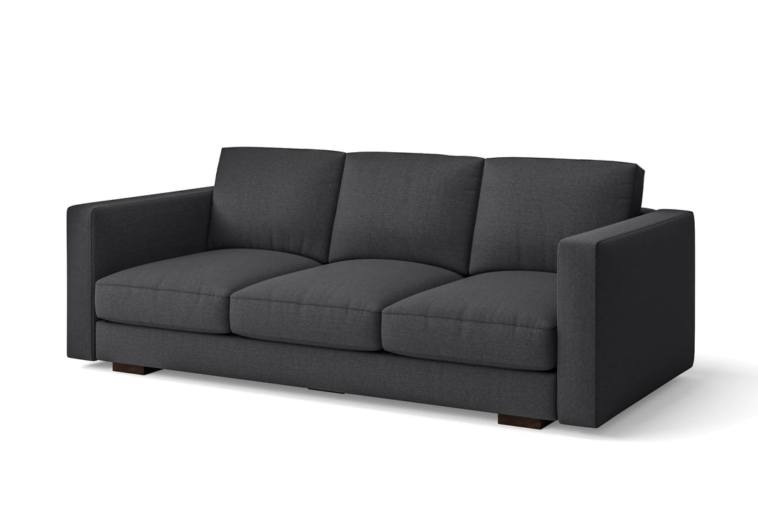 Messina 3 Seater Sofa Dark Grey Linen Fabric