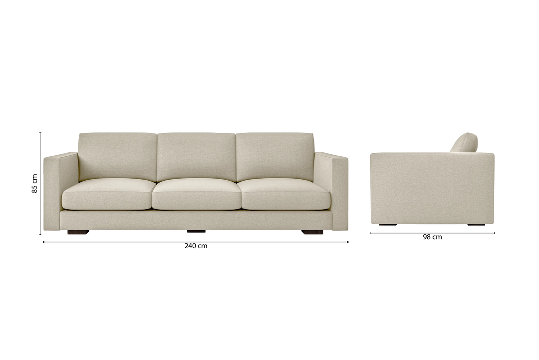 Messina 4 Seater Sofa Cream Linen Fabric