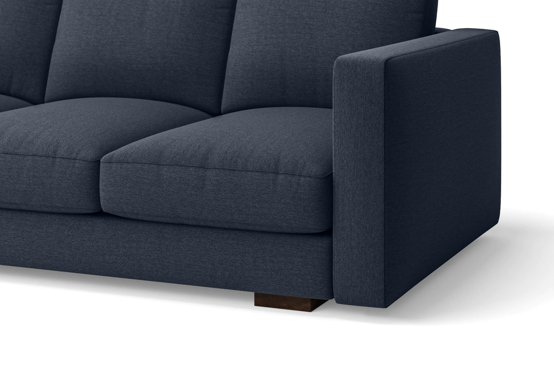 Messina 4 Seater Sofa Dark Blue Linen Fabric