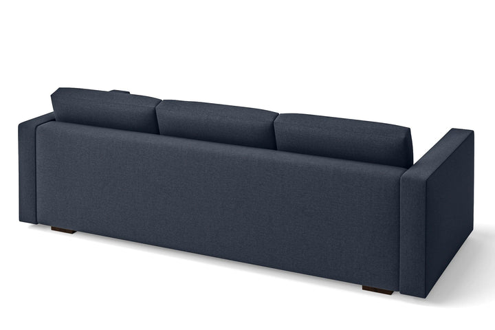 Messina 4 Seater Sofa Dark Blue Linen Fabric