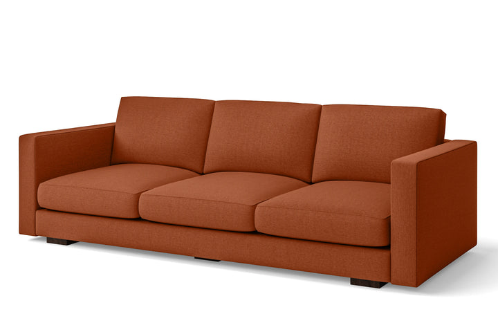 Messina 4 Seater Sofa Orange Linen Fabric