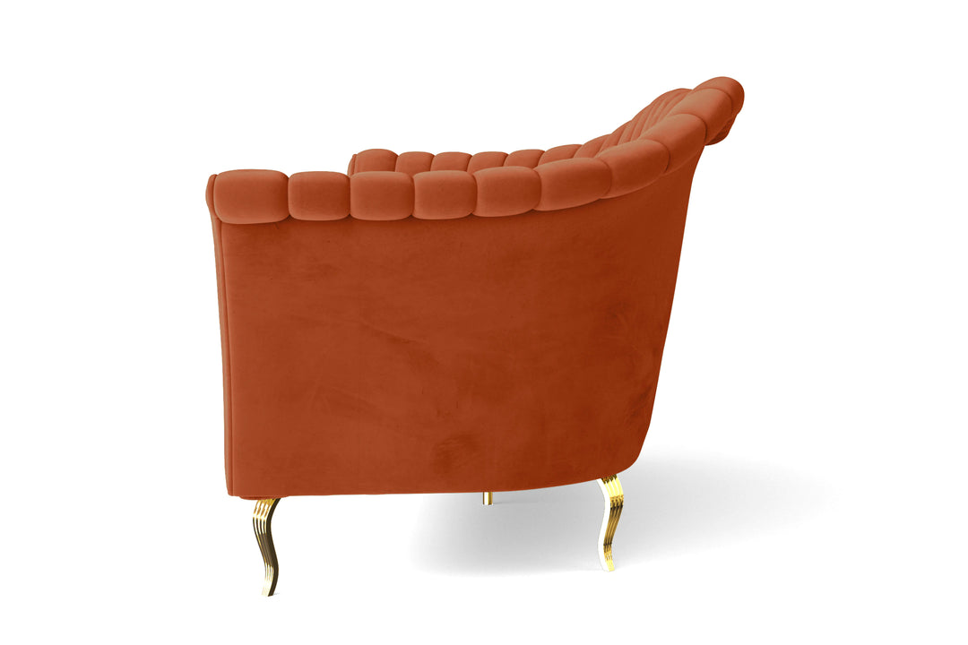 Milan 2 Seater Sofa Orange Velvet