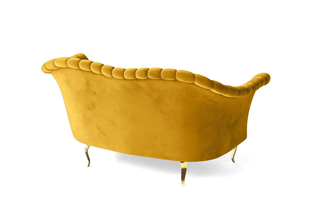 Milan 2 Seater Sofa Yellow Velvet