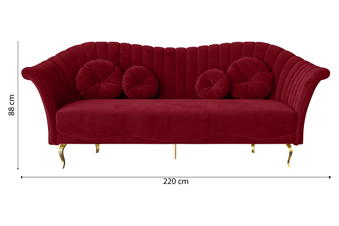 Milan-Sofa-3-Seats-Velvet-Red_Dimensions_01