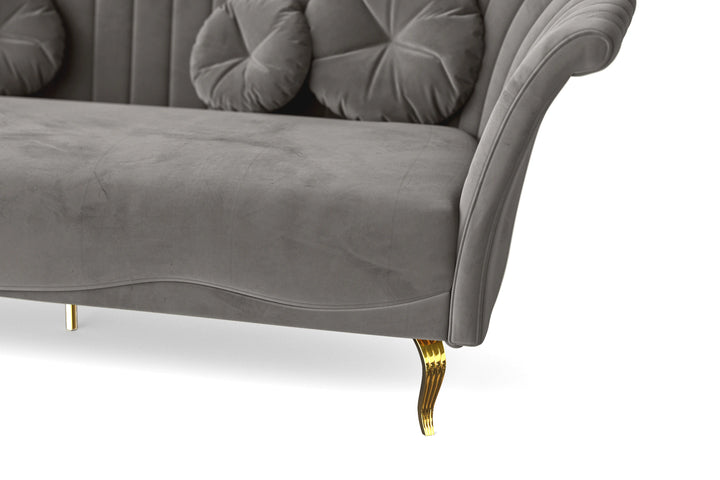 Milan 4 Seater Sofa Grey Velvet
