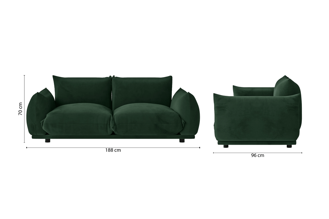 Minneapolis 2 Seater Sofa Green Velvet